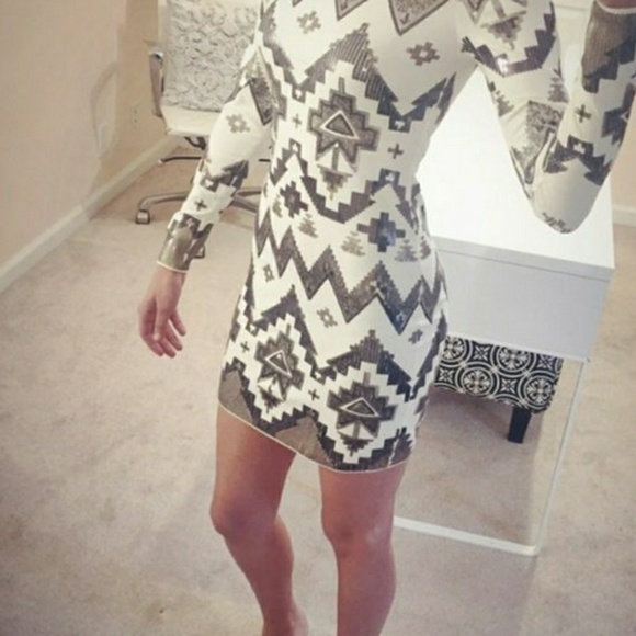 express aztec sequin dress
